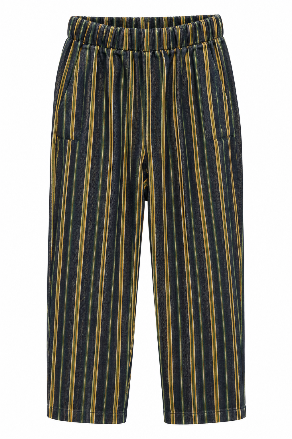 Pantalon PIERROT RAYURES jeans rayures kaki et camel — photo 5